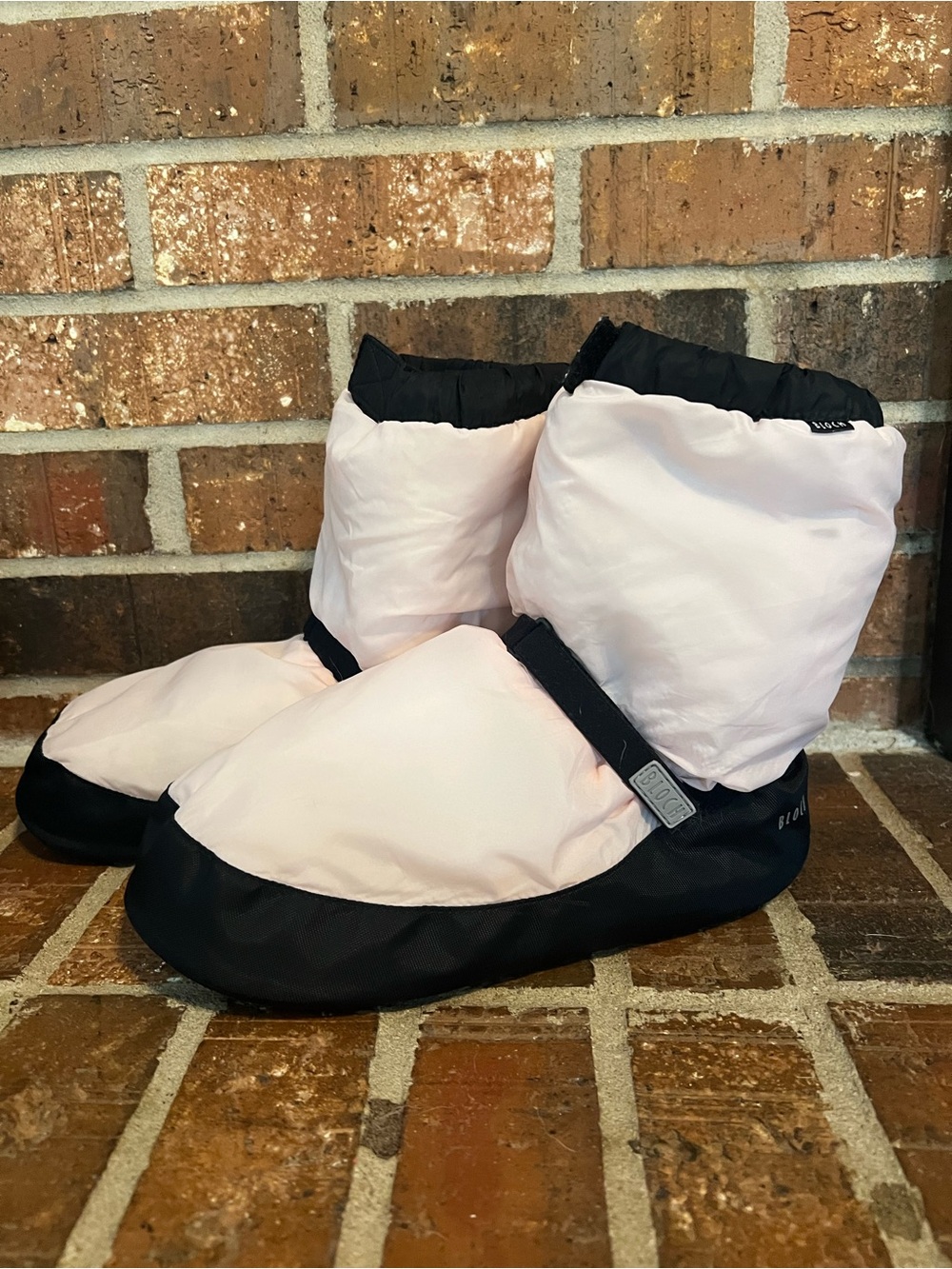 Bloch Light Pink and Black Dance Warmup Moon Booties
